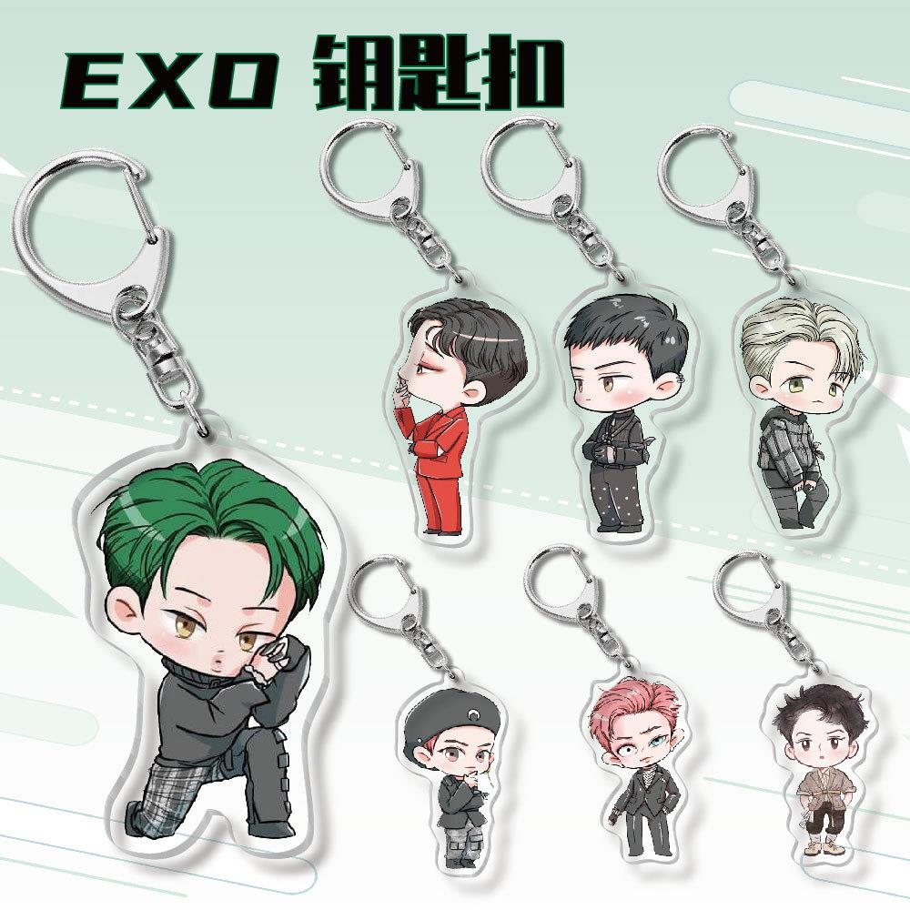 明星动漫周边亚克力钥匙扣挂件命运 EXO高清图案创意饰品礼品
