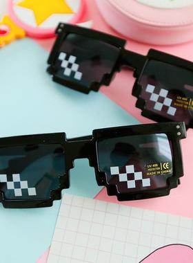 个性装B马赛克像素太阳眼镜 打码方框墨镜时尚男女通用款