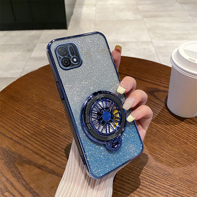 OPPOA16k手机壳新款闪粉时尚软壳适用A16高端解压旋转陀螺磁吸支架oppoA16K全包创意超薄奢华简约防摔保护套