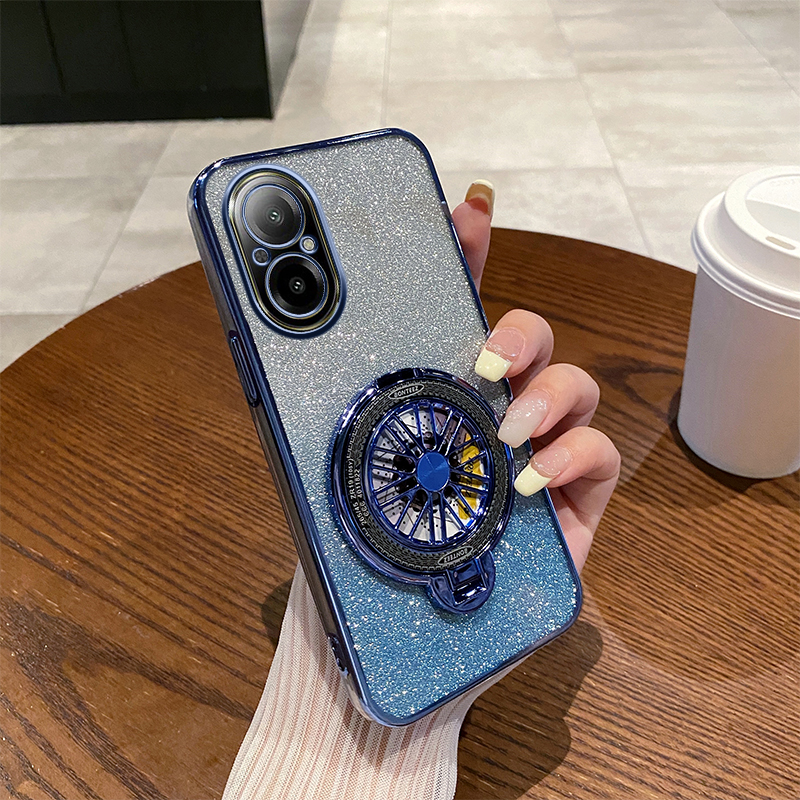 OPPOrealmeC67手机壳新款闪粉时尚软壳适用realme真我C67解压旋转陀螺磁吸支架全包创意超薄奢华女防摔保护套