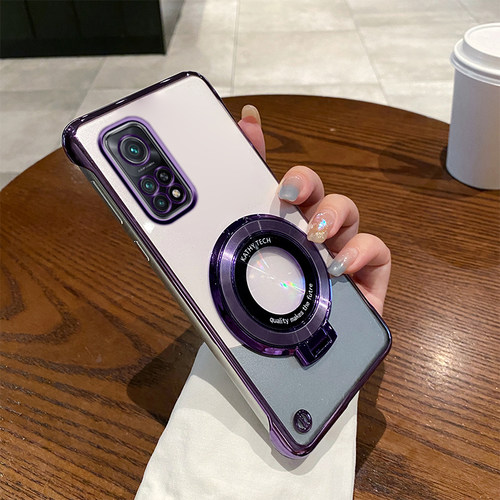 小米10T电镀无边框新款手机壳时尚适用xiaomi10Tpro高端男创意磁吸支架超薄散热硬壳简约防摔半包奢华保护套