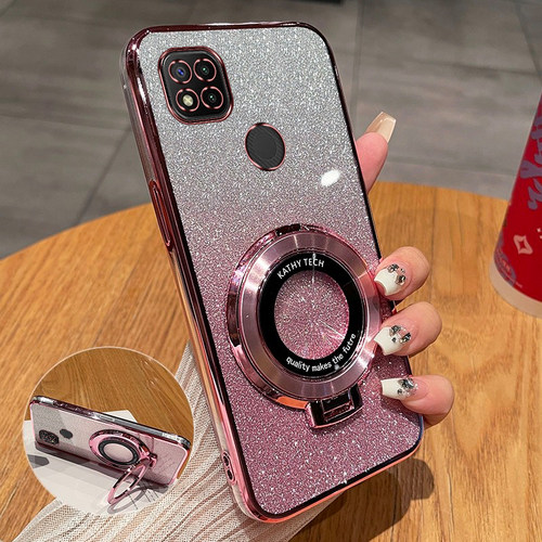 红米9C新款手机壳高端渐变闪粉时尚适用redmi9A创意磁吸支架全包小众超薄透明软壳红米9防摔网红奢华女保护套