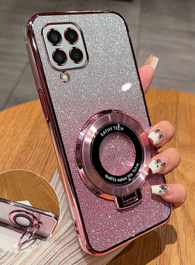 三星M33手机壳新款磁吸支架渐变闪粉电镀保护套5g适用GalaxyA33全包防摔个性高级感创意Samsung简约时尚软壳