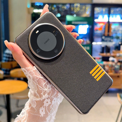 华为mate60手机壳新款高端布纹mate60pro+简约时尚个性保护套复古风HUAWEI高级感创意男防摔奢华电镀钛灰适用