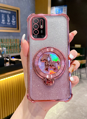 OPPOA95手机壳新年款马上有钱气囊防摔全包软壳适用A94高级感创意F19Pro+旋转陀螺支架超薄简约Reno5z保护套