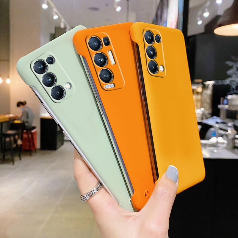 OPPOReno6手机壳磨砂无边框reno7pro硬壳pro+简单reno5pro+保护套时尚reno4防摔新款pro男半包5G曲屏4se7超薄
