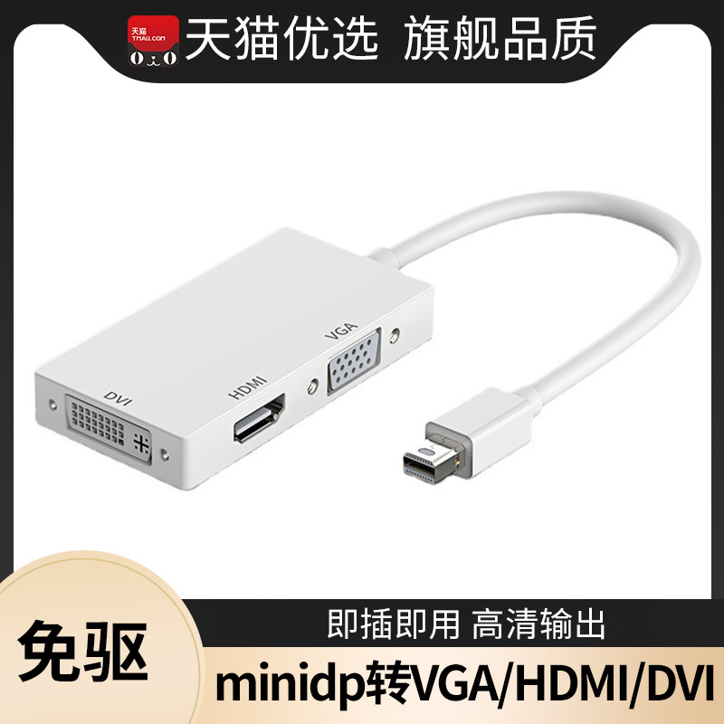 亲乐熊适用苹果电脑转换器minidp转hdmi投影仪vga显示器DVI接口macbook pro笔记本air转接头线投屏高清电视老