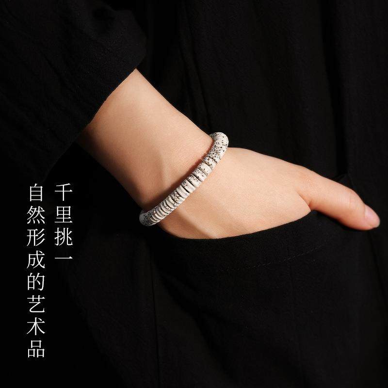 2025海南原生态雕刻星嘎巴星月菩提子手串石玉料单圈文玩佛珠念珠