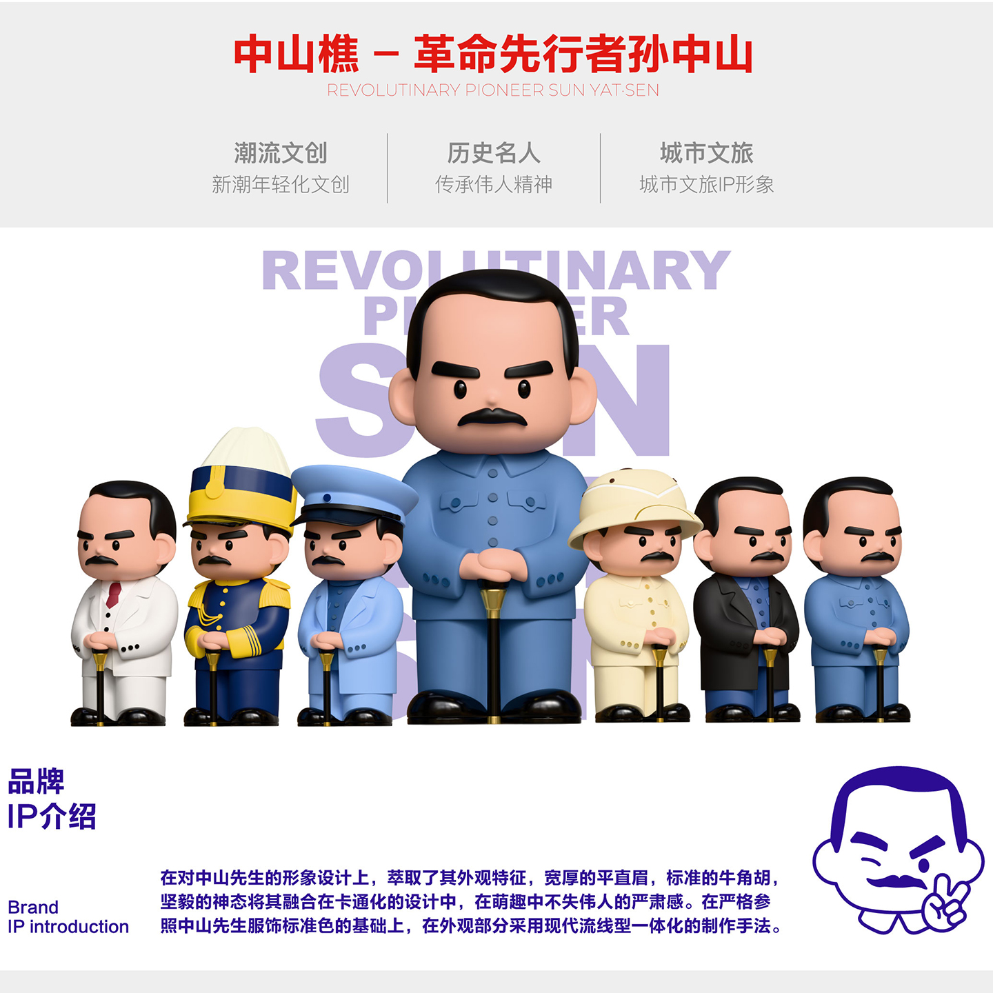 中山樵手办盲盒中山纪念堂摆件