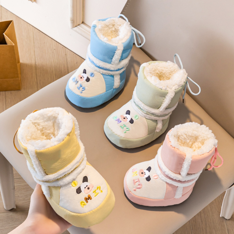冬季婴儿高帮棉鞋加厚保暖