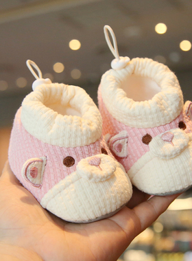 春秋季卡通步前鞋0-12个月宝宝软底防滑点胶底春季步前单鞋9