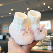 婴儿冬季 12个月高筒软底防滑防掉爬行棉鞋 步前加绒鞋 男女0