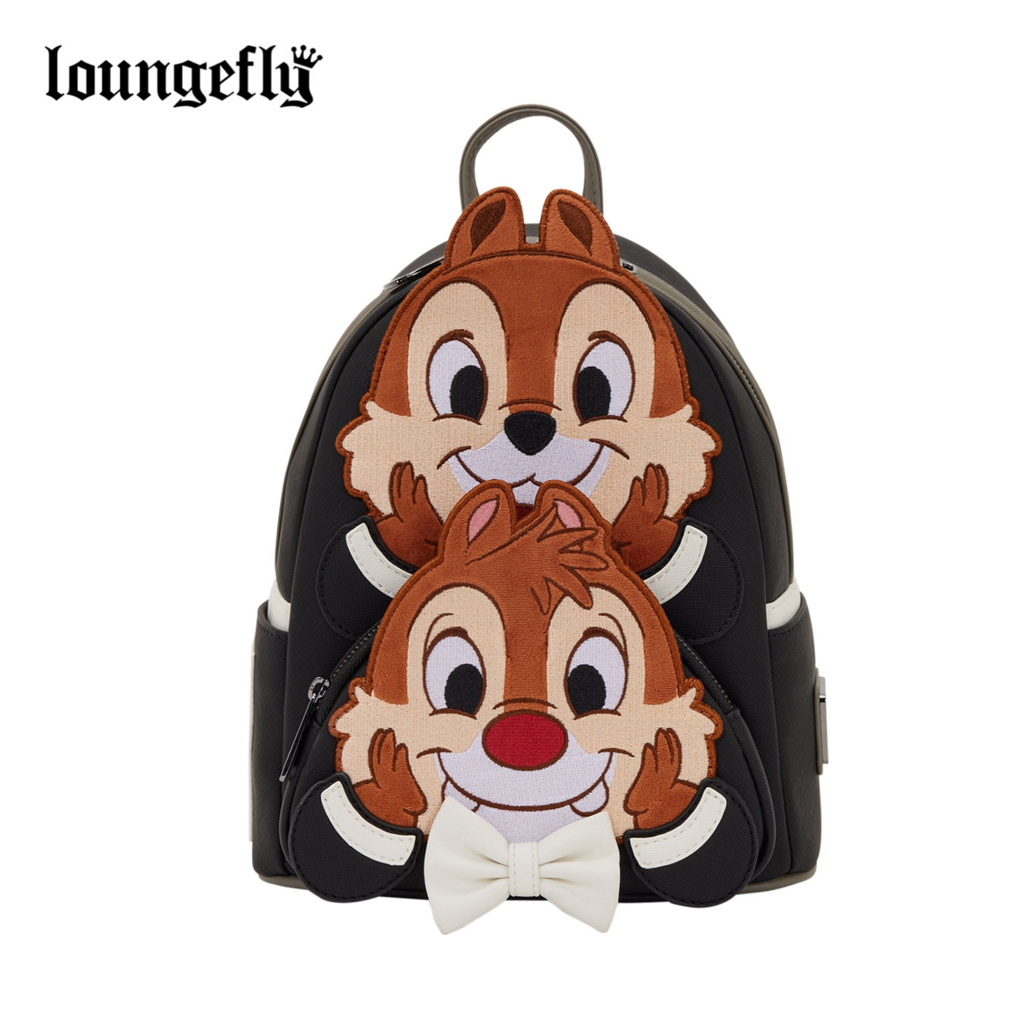 Loungefly迪士尼联名奇奇蒂蒂双肩包女毛绒限定复古迷你背包痛包