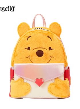 Loungefly迪士尼维尼小熊与小猪皮杰情书主题背包双肩包男女痛包
