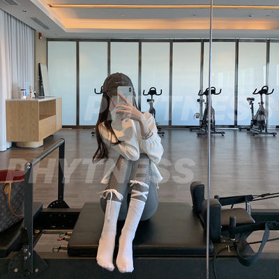 新品设计感色绑带瑜伽袜