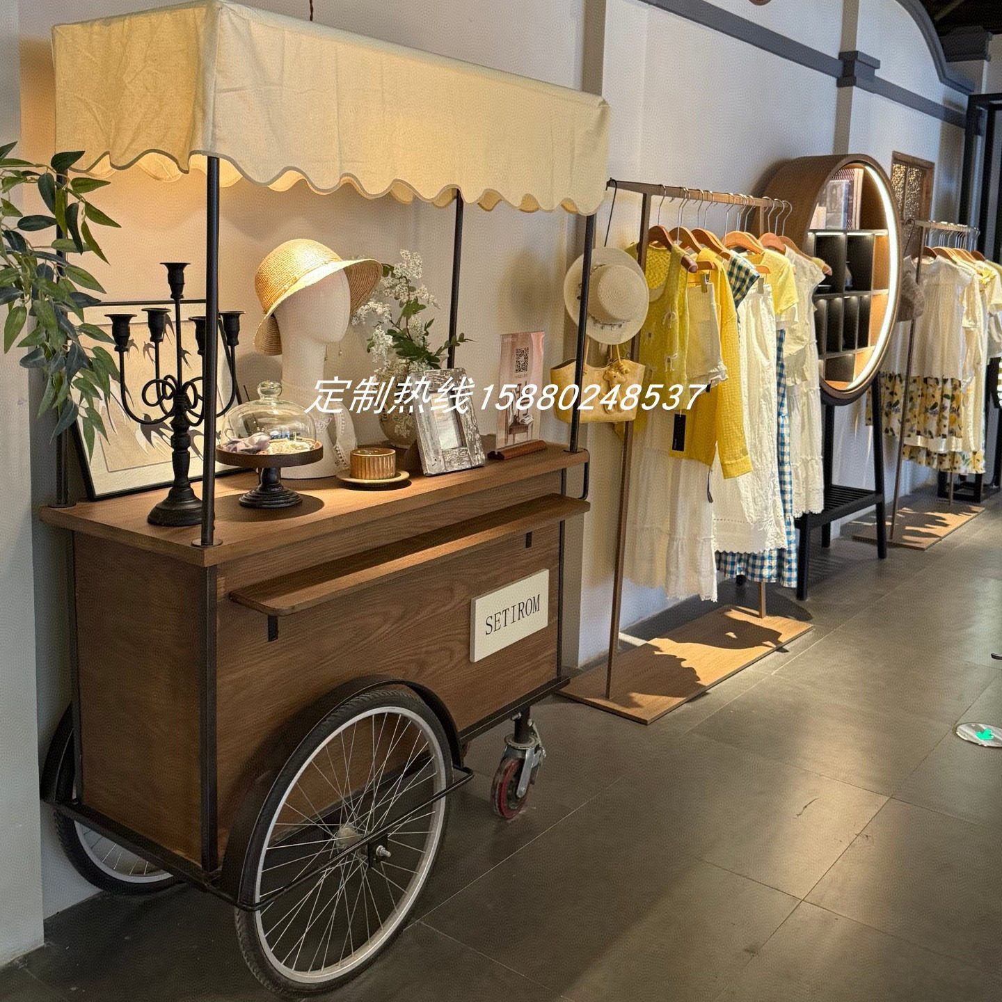 服装门店展示台移动活动促销车展示架咖啡糕点摆摊促销台商场花车
