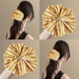 Желтая трикотажная универсальная заколка для волос, резинка для волос, простой и элегантный дизайн