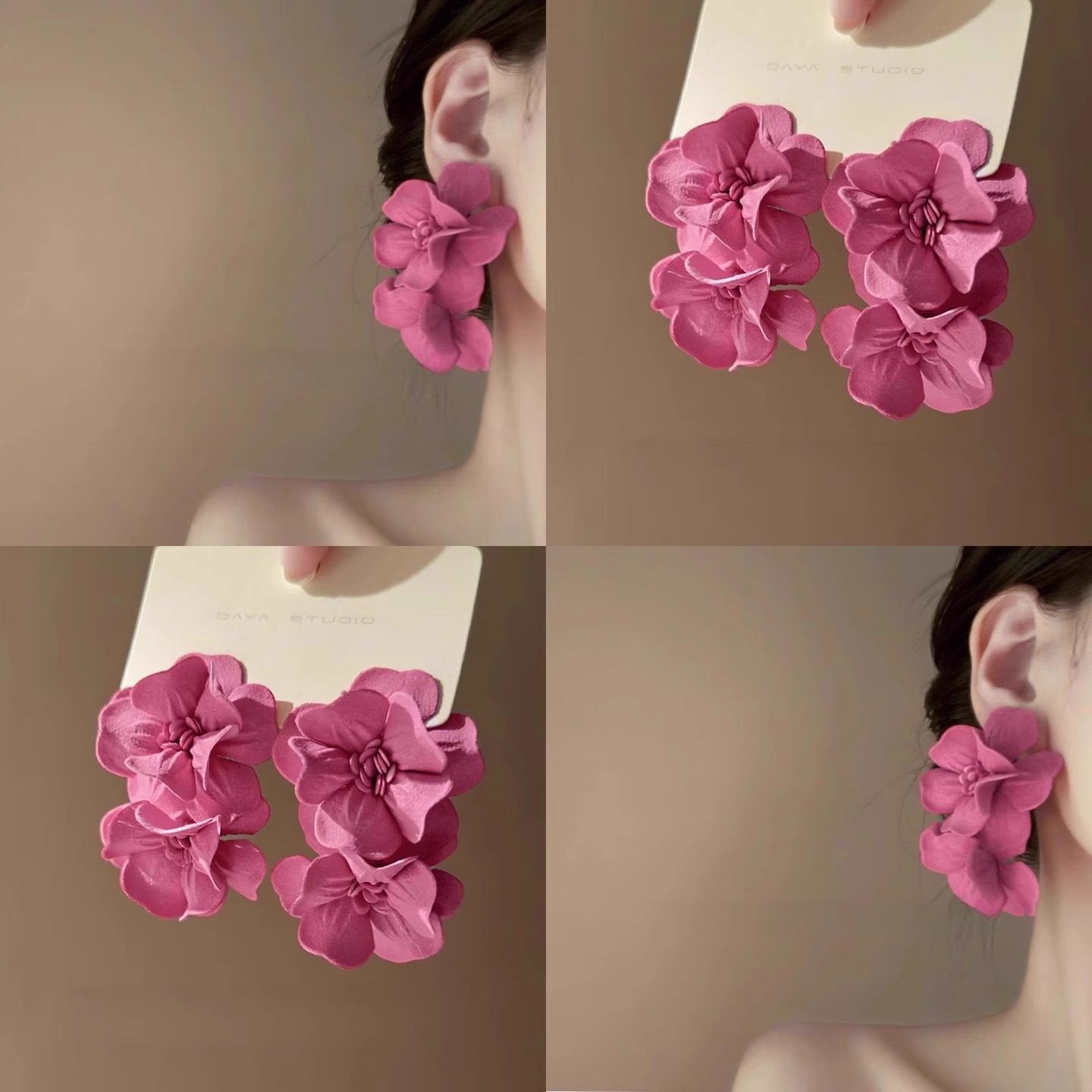 气质姐姐！超仙夏天花朵耳环氛围感气质耳钉高级感百搭耳饰拎环女,服饰配件/皮带/帽子/围巾,拎环,淘宝优惠券,粉丝福利购,淘宝优惠卷