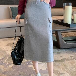 百搭毛呢裙高个子显瘦a字裙子 秋冬时尚 大码 胖mm半身裙女2024新款