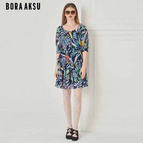 BORAAKSU设计师手绘印花连衣裙