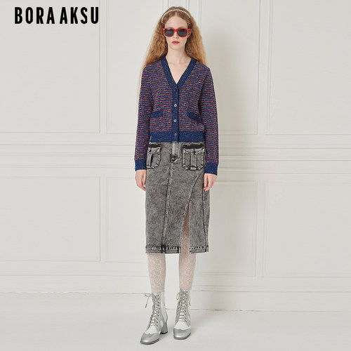 BORAAKSUV领混彩针织开衫