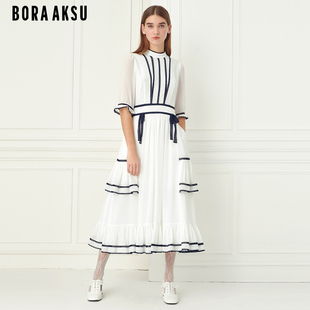 BORAAKSU伦敦时装周夏季宫廷风层叠蕾丝甜美礼服连衣裙B1CBW61440