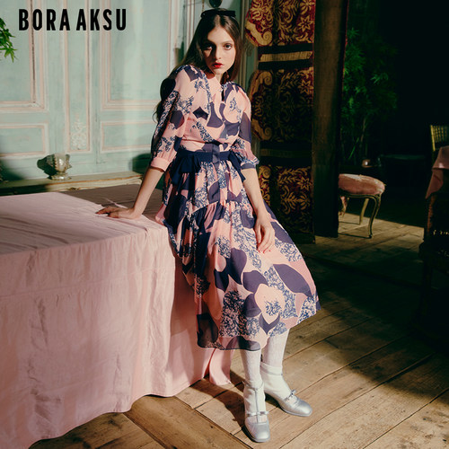 BORAAKSU优雅印花连衣裙