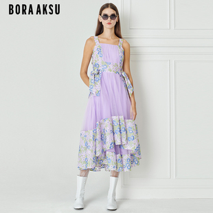 BORAAKSU2023夏季 宫廷蝴蝶结立体刺绣网纱礼服裙B1DBW61340 新品