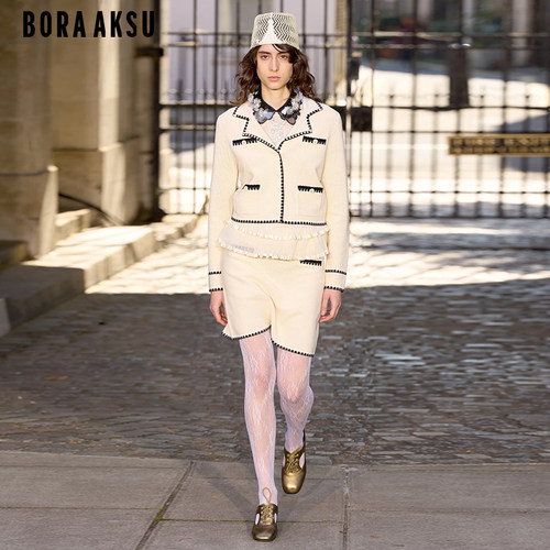 BORAAKSU拼色装饰边半身裙