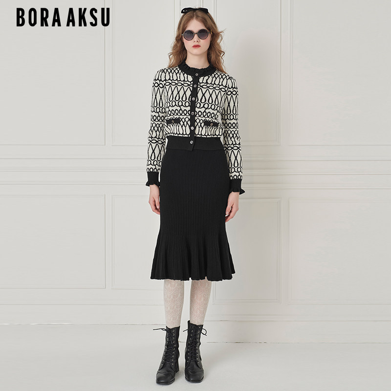BORAAKSU针织一步裙半身裙
