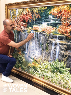 WOVENTALES天织中东进口羊毛加丝卧室客厅挂壁毯地毯画195x130cm