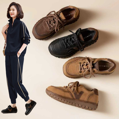 真皮软底妈妈鞋休闲春秋款