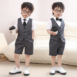 男童西装套装儿童小西装男孩西服小主持人表演服花童礼服春夏季