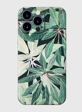 绿色万年青华为mate60 p60 50 40 30原创意个性小众20适用nova12 11 10 9 8 7手机壳pro夏季树叶女全包软壳se