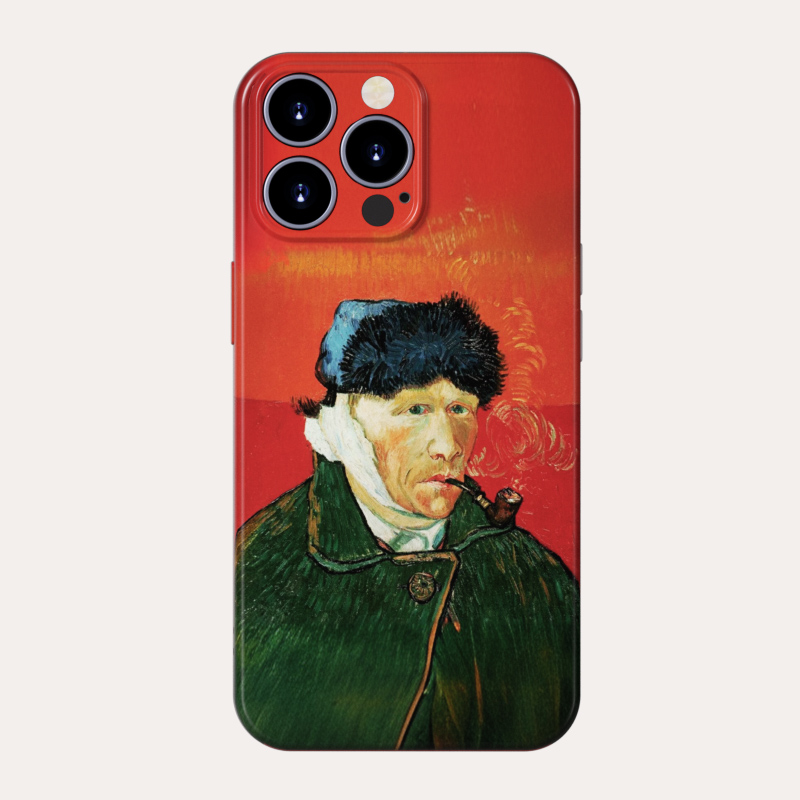梵高烟斗手机壳小众全包图案
