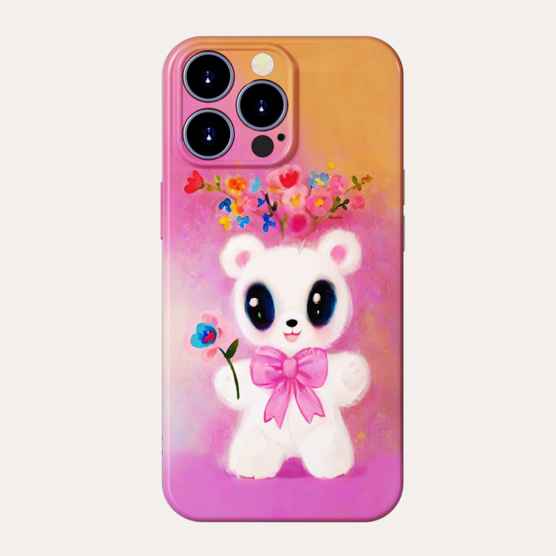 梦幻花朵兔手机壳小众全包图案