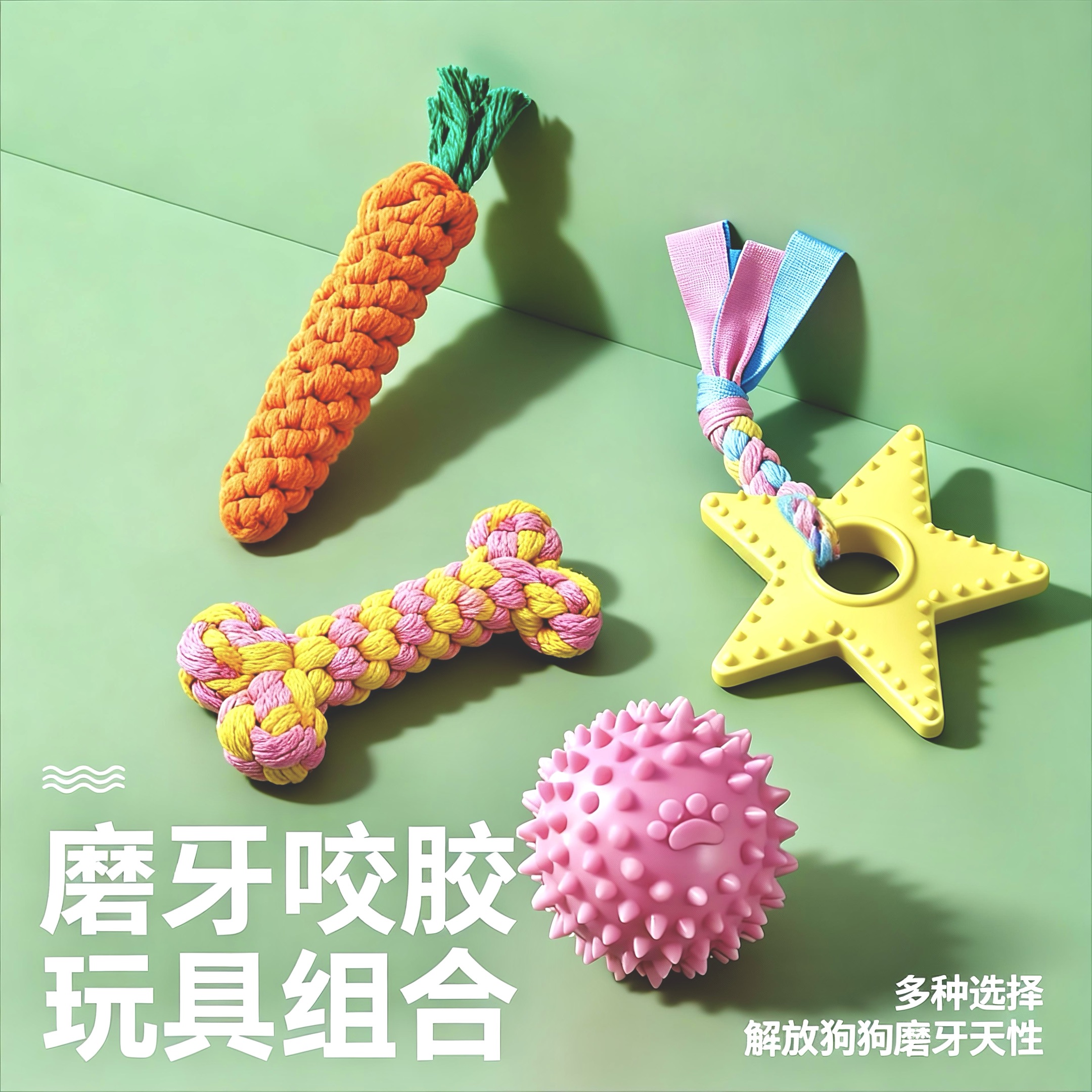 宠物磨牙洁齿玩具组合解闷神器