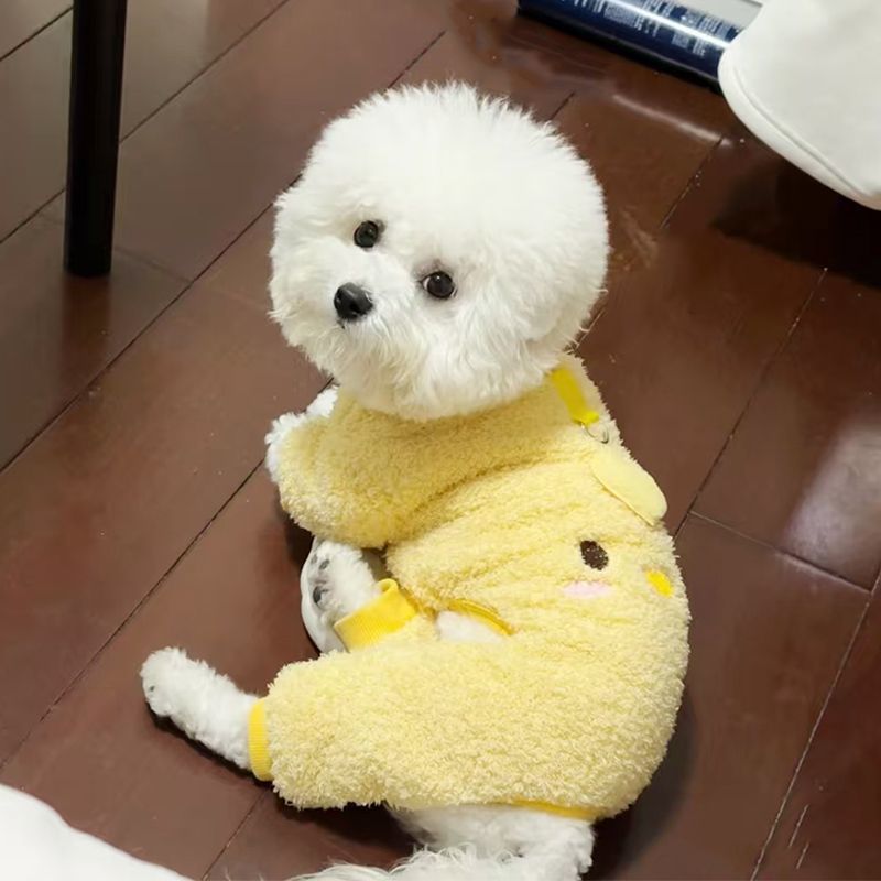 秋冬季狗狗衣服搞怪小动物牵引四脚绒衣泰迪比熊保暖宠物猫咪衣服