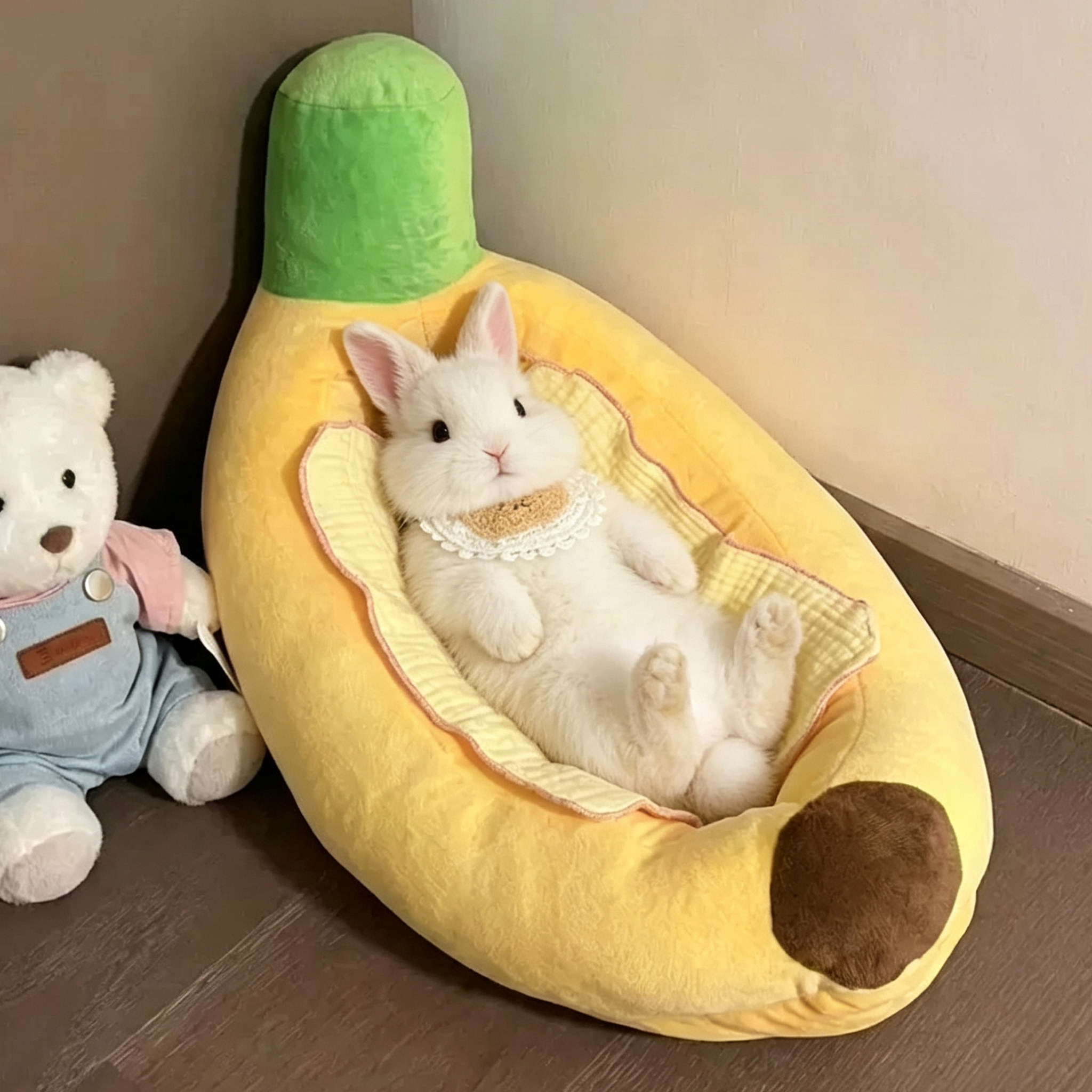 兔子窝秋冬保暖加厚柔软香蕉船窝