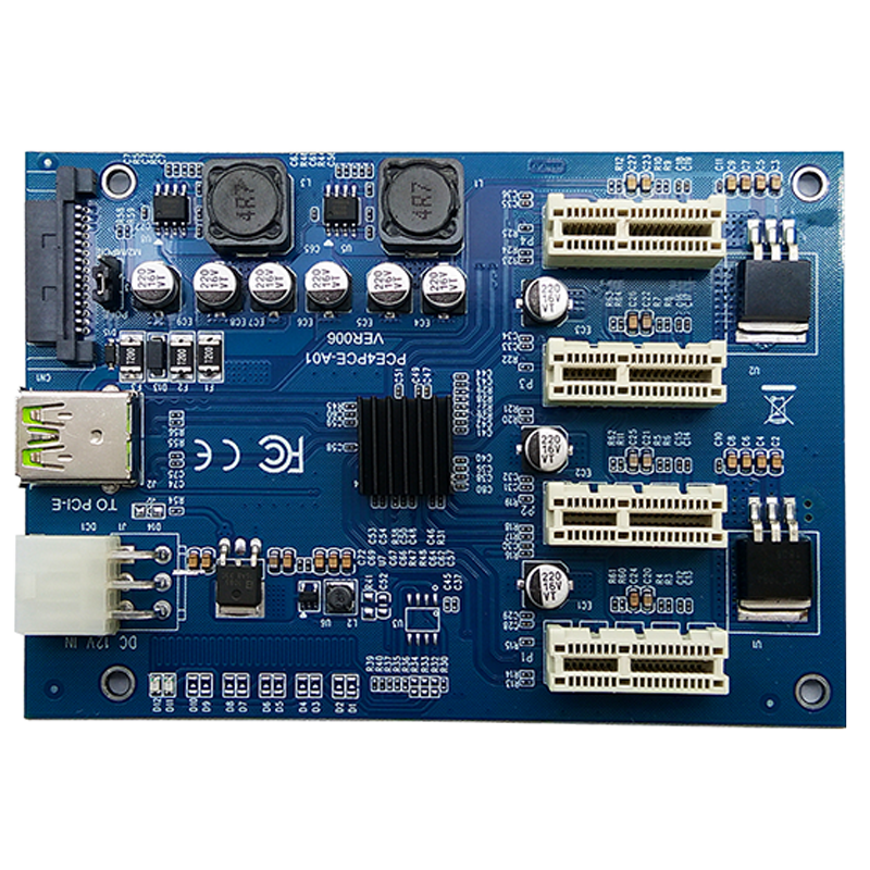 西社台式机笔记本PCI-E多口扩展卡一分四PCIE1X转4口免驱动转接卡