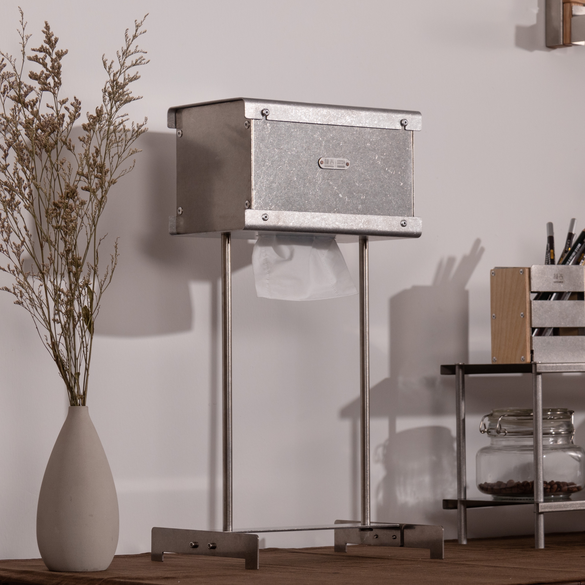 【新款】逆差抽纸盒 创意桌面纸巾盒装饰摆件全金属 制吉家居