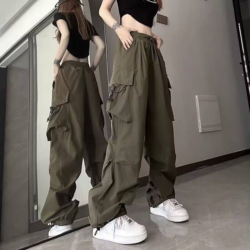 束脚爵士舞裤子女2025新款hiphop工装裤美式复古运动阔腿裤