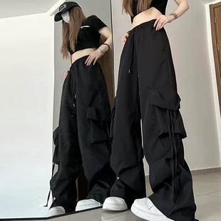 美式复古裤子女学生韩版宽松ins显瘦百搭直筒阔腿大码工装裤女夏