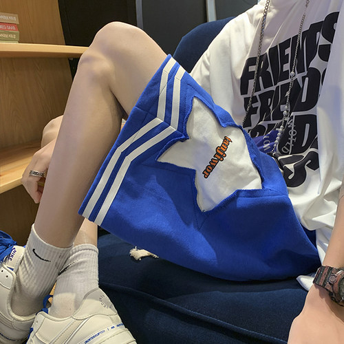 美式设计感休闲五角星运动短裤男