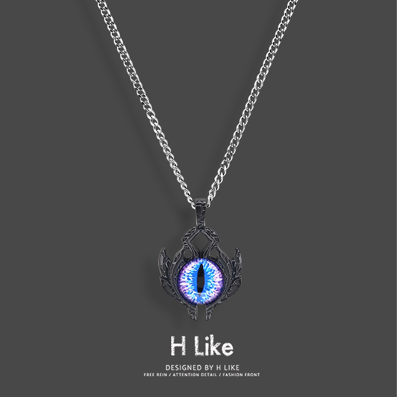 钛钢蛇骨链男女项链吊坠眼睛图腾