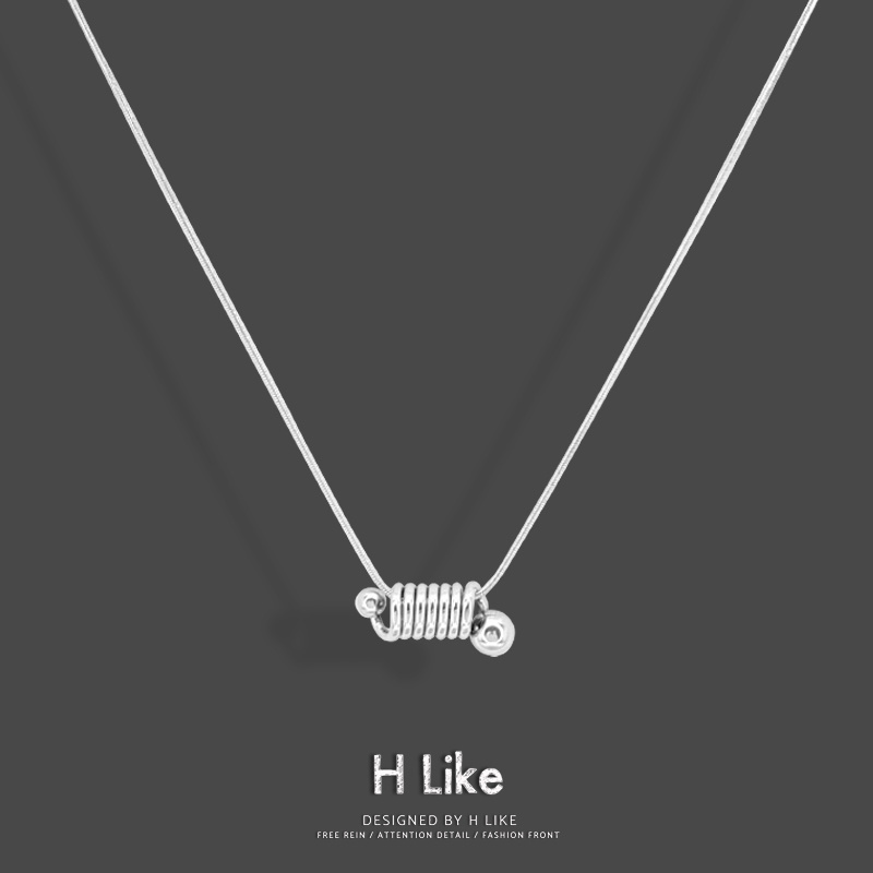 网红冷淡风项链吊坠钛钢情侣男女