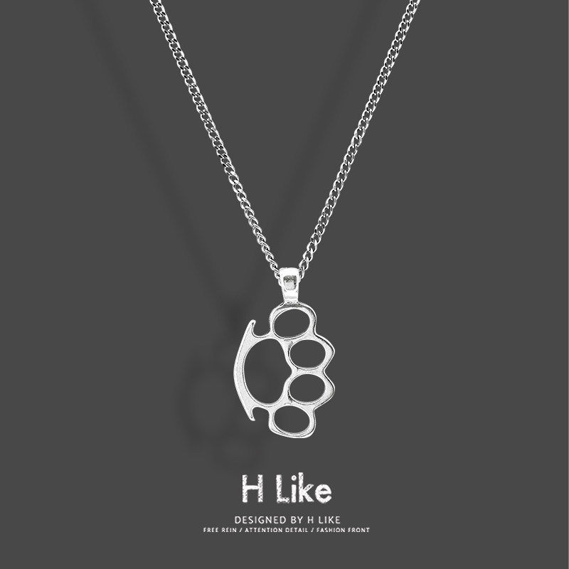 熊掌时尚欧美嘻哈风钛钢吊坠个性潮人不锈钢链吊坠饰品男女百搭新