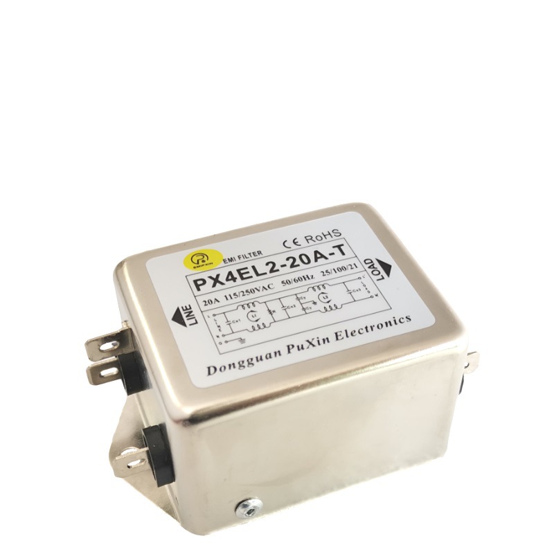 普鑫原厂直销滤波器EMC传导专用20A双级单相滤波器抗干扰频率元件
