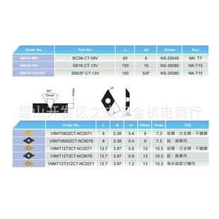 60度刀片 NC2071 V9MT0802 12T312CT 9076 12T3 Nine9车铣万用钻