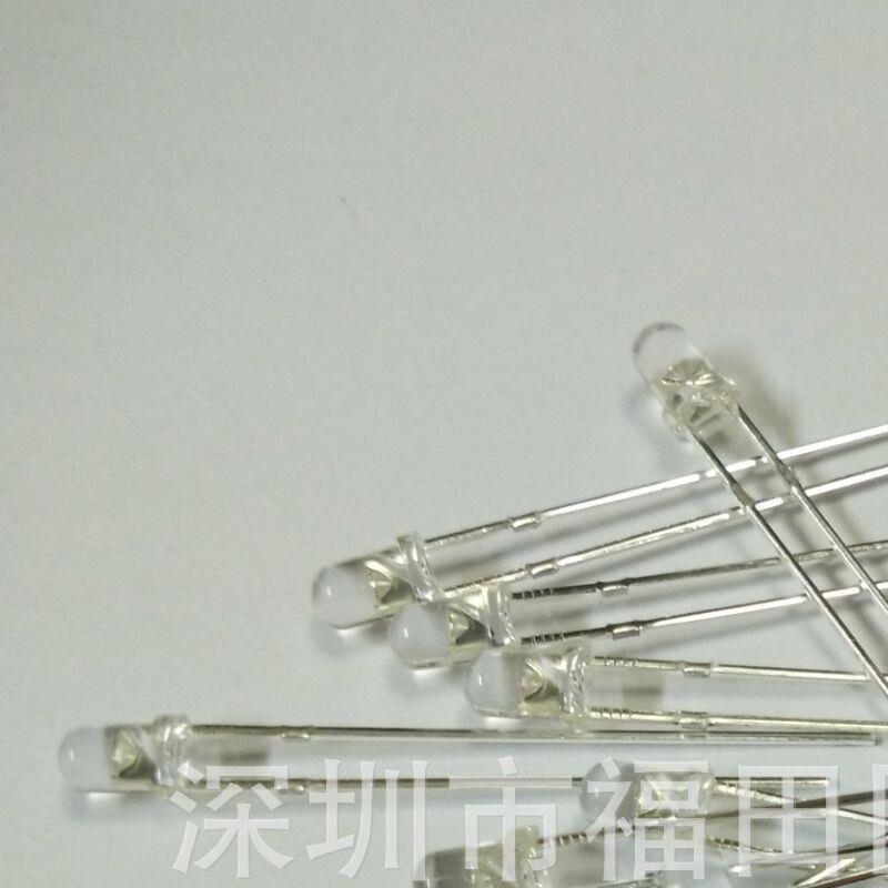 直插式led灯珠 F3白发橙长脚高亮  橙色led发光管led电路板指示灯
